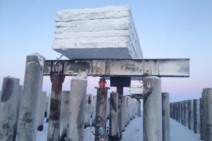 Испытания грунтов сваями статическими вдавливающими нагрузками с помощью системы балок ООО «ГеоМон»